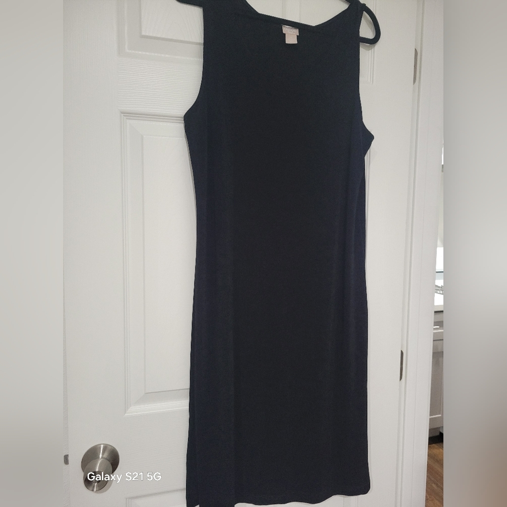 Black Sleeveless Sheath Midi Dress - Picture 11 of 12